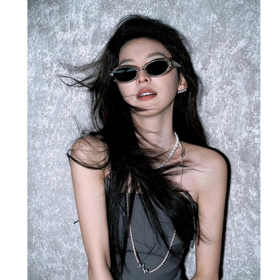 [MUA 1 TẶNG 1 PHỤ KIỆN]Kính Râm Gọng Oval Mắt Mèo Đen Sang Chảnh,Kính Gentle Jennie,Tròng Chống Nắng,Phong Cách It Girl