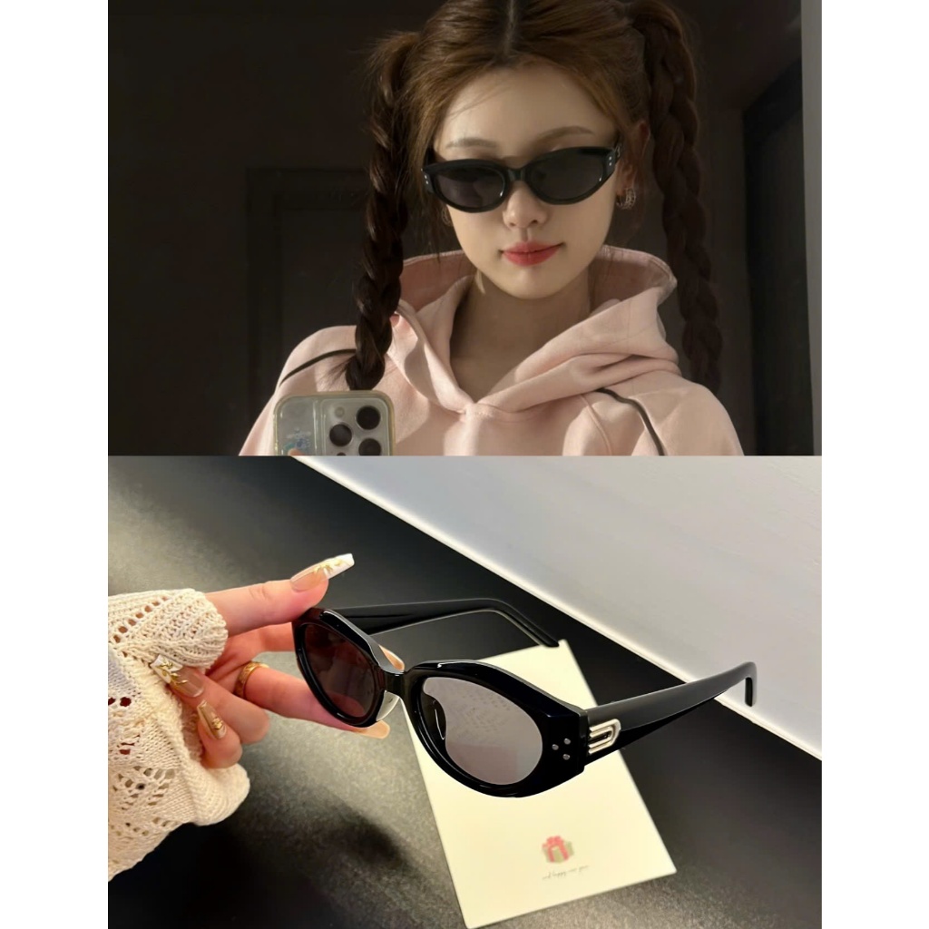 [MUA 1 TẶNG 1 PHỤ KIỆN]Kính Râm Gọng Oval Mắt Mèo Đen Sang Chảnh,Kính Gentle Jennie,Tròng Chống Nắng,Phong Cách It Girl