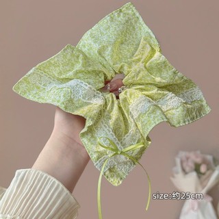 Scrunchies cột tóc vintage hoa li ti vải xốp phồng to nhiều kiểu dáng