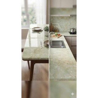 Decal dán bếp - Giấy dán tường giả vân đá 3D Minh châu decal