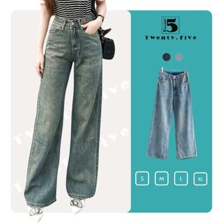 Quần Jean Cạp Cao Ống Suông Túi Xéo Cá Tính TwentyFive Fashion – 5502