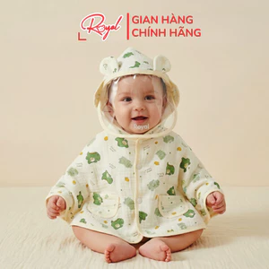 Áo Choàng Chống Nắng Royal Chất Liệu Muslin 2 Lớp Ngăn Ngừa Tia UV Khói Bụi Kèm Màng Chắn Giọt
