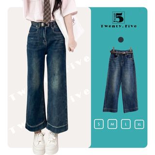 Quần Jeans Nữ Ống Rộng Cạp Cao Co Giãn Twentyfive Fashion -  5026 (không kèm thắt lưng)