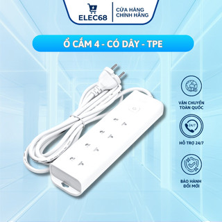 Ổ cắm điện 4 lỗ TPE - Chính Hãng 3m / 5m chân cắm đồng nguyên chất, an toàn - OD4-thietbidienelec68