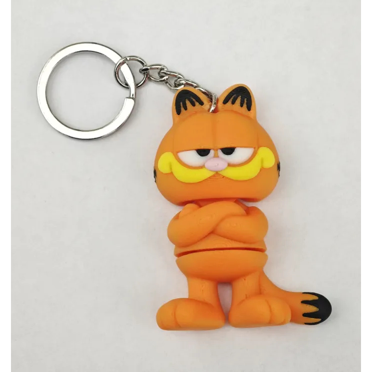 Móc Khóa Mèo Garfield 3D Dễ Thương - Móc Trang Trí Túi Xách, Balo, Chìa Khóa Nhựa PLA thân thiện