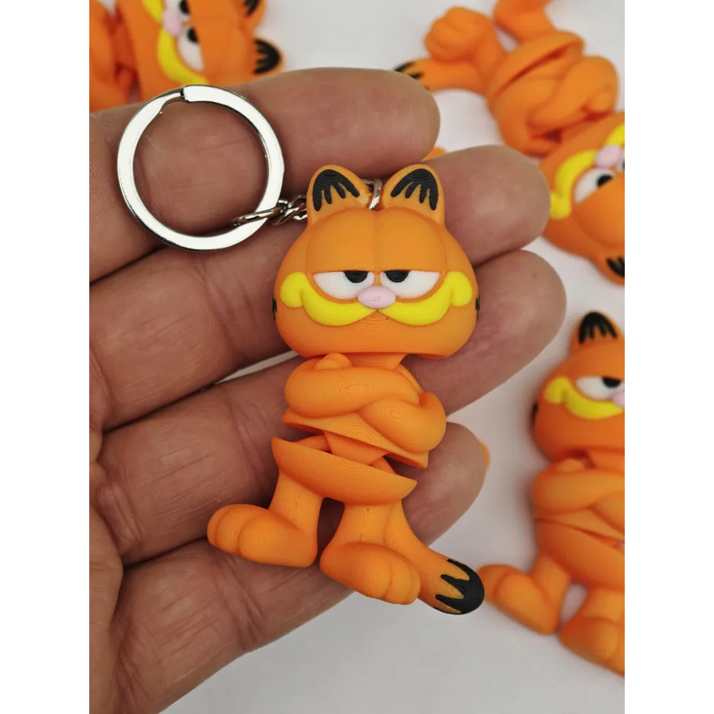 Móc Khóa Mèo Garfield 3D Dễ Thương - Móc Trang Trí Túi Xách, Balo, Chìa Khóa Nhựa PLA thân thiện