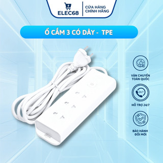 Ổ cắm điện 3 lỗ TPE, có màng che, chính hãng, dây dài 3m / 5m chịu tải 2500W - OD3/3m, 5m Elec68