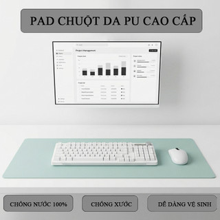 Thảm Lót Chuột 1 Mặt Da + 1 Mặt Nỉ Linh Hoạt Sử Dụng - Di Chuột Mượt Mà Chống Nước - Chống Xước