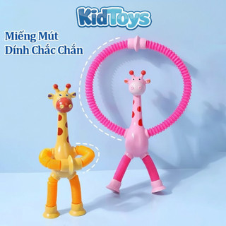Đồ chơi 4 hươu cao cổ lò xo KidToys kéo dài có đèn LED – Vui nhộn cho bé