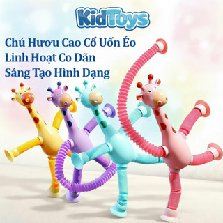 Đồ chơi 4 hươu cao cổ lò xo KidToys kéo dài có đèn LED – Vui nhộn cho bé