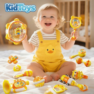 Xúc xắc vịt vàng KidToys – lục lạc gặm nướu an toàn cho bé 0-1 tuổi