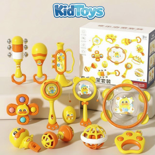 Xúc xắc vịt vàng KidToys – lục lạc gặm nướu an toàn cho bé 0-1 tuổi