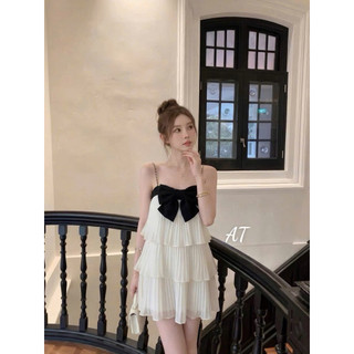 Váy Bèo Tầng 2 Dây Nơ Đen L1
