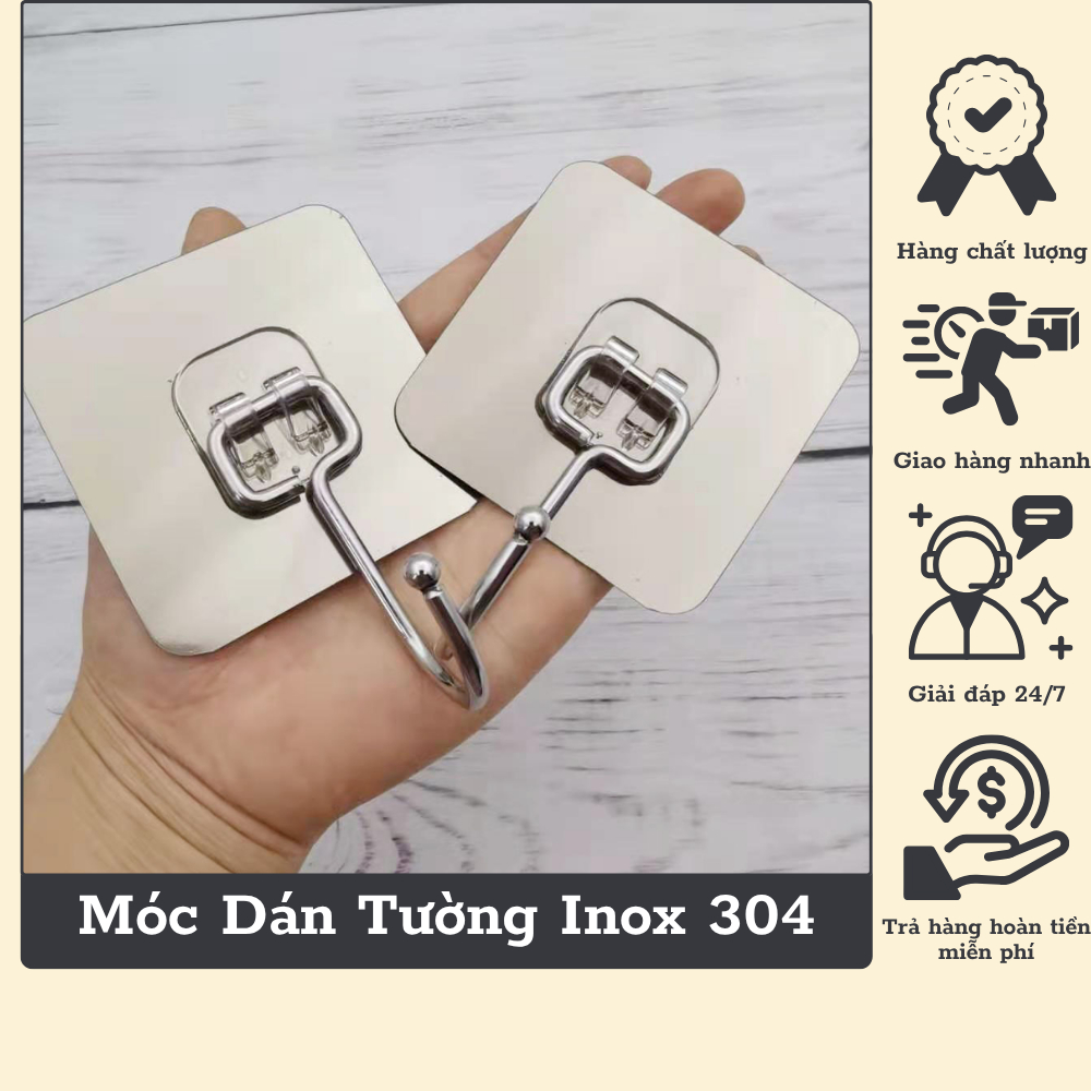 [Rẻ Vô Địch] Combo 20 Móc Dán Tường Siêu Dính Chịu Lực Inox 304, Treo Đồ Đa Năng Tiện Ich - MN031