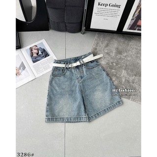 Quần Ngố Jean Nữ Cạp Cao Kèm Đai Basic QCCC Cao Cấp