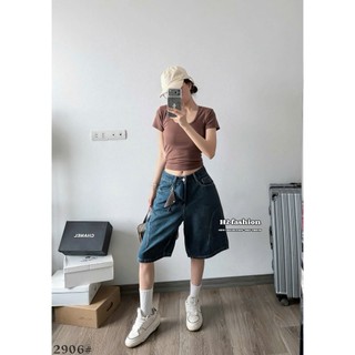 Quần Ngố Jean Nữ Cạp Cao Ống Rộng QCCC Cao Cấp