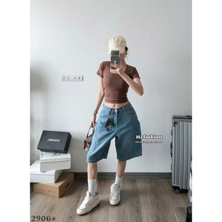 Quần Ngố Jean Nữ Cạp Cao Ống Rộng QCCC Cao Cấp