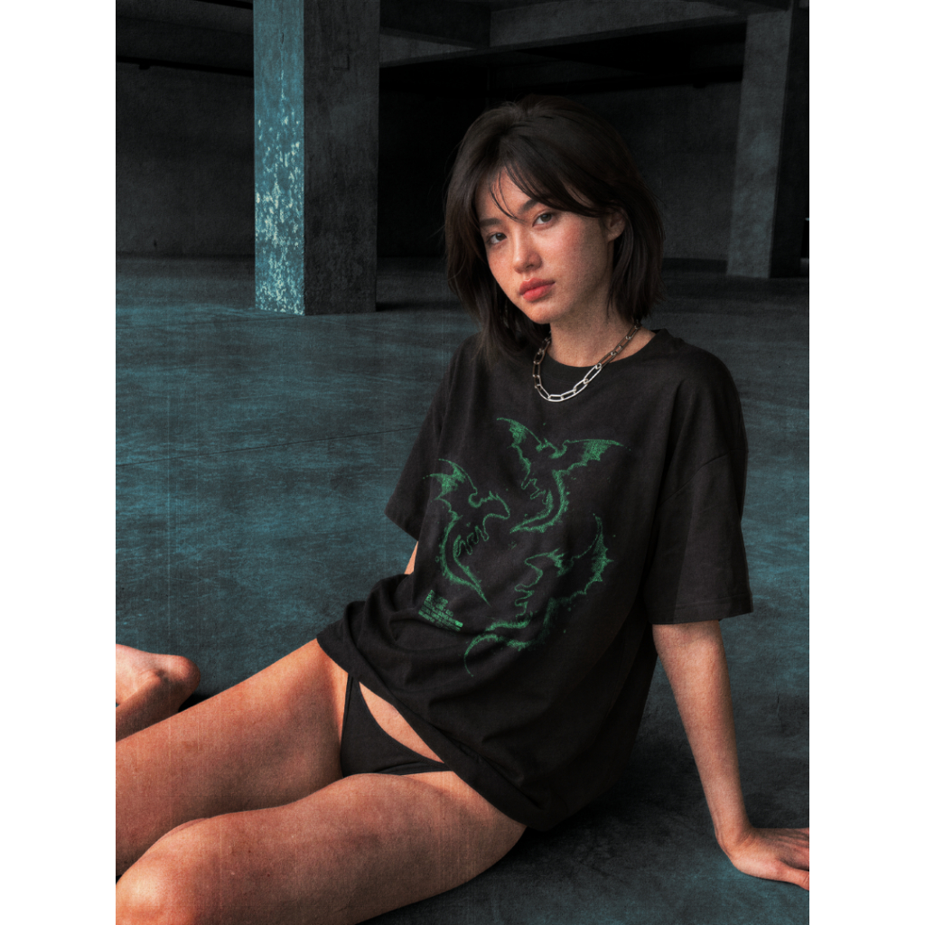Áo thun BOXY Unisex DREVE " DRAGON " // BLACK // 100% Cotton