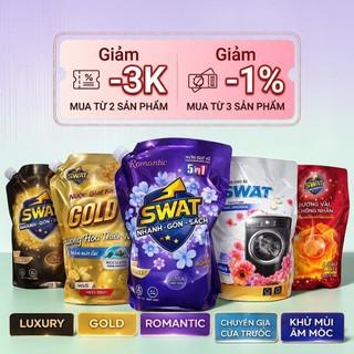 Nước giặt xả Swat siêu đậm đặc 5 in 1 hương thơm đa dạng túi 2.2kg