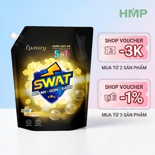 Nước giặt xả Swat siêu đậm đặc 5 in 1 hương thơm đa dạng túi 2.2kg