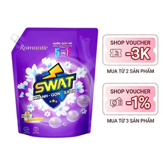 Nước giặt xả Swat siêu đậm đặc 5 in 1 hương thơm đa dạng túi 2.2kg