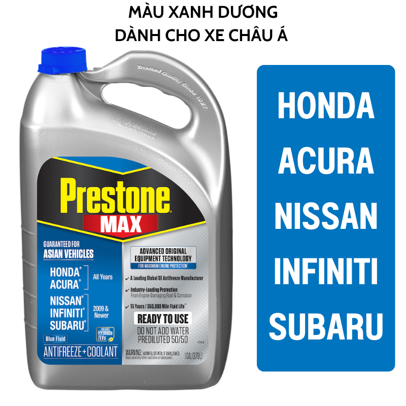 Nước Làm Mát Động Cơ PRESTONE MAX 50/50 Cao Cấp Dành Cho Các Loại Xe (3,78L) - Nhập Khẩu Mỹ