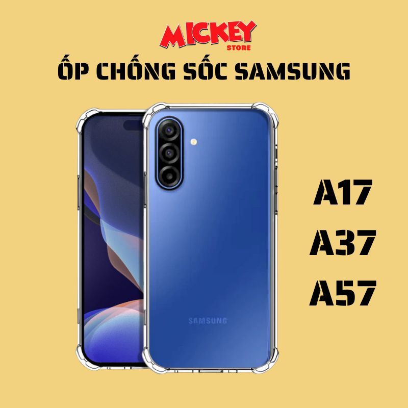 Ốp lưng silicon chống sốc trong suốt dành cho Samsung A17 / A37 / A57 - Bảo vệ camera chống ố vàng
