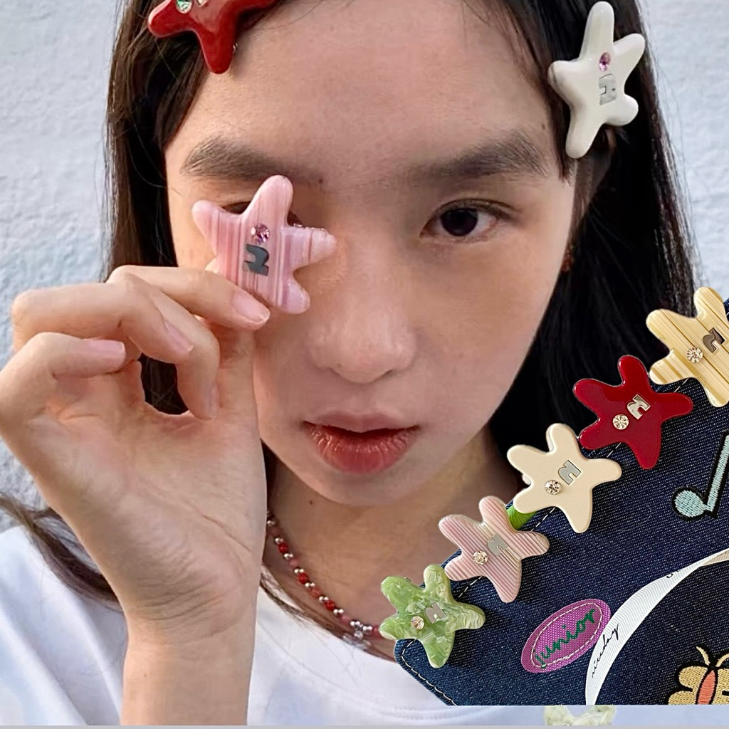 Kẹp Tóc Sao Biển Resin Han Meng Starfish QUEMEO Kẹp Tóc Mái đi Biển phong Cách Nhật Bản