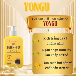 Sữa Tắm Nghệ Đỏ Yongu 300ML Giảm Thâm Mụn Lưng, Gel Tắm Làm Sáng Da Thải Mụn Cơ Thể Dịu Nhẹ Không Gây Khô Da, Thỏ Cos