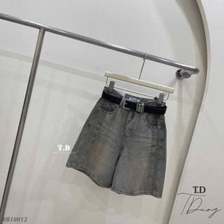 Quần sooc jeans ngố đai 18012 dày dặn