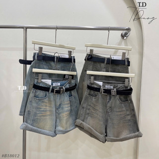 Quần sooc jeans ngố đai 18012 dày dặn
