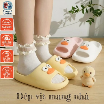 Dép cuti dễ thương, dép nữ xinh đế mềm chống trượt, dép bánh mì quai ngang mang trong nhà đi học