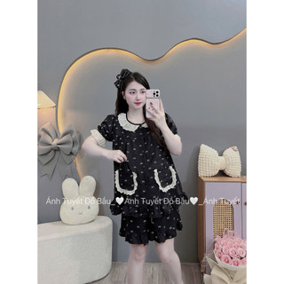 Bộ bầu - Bộ Sau Sinh - BỘ ĐÙI VÂN MÂY HỌA TIẾT CỔ BÈO - 2 Túi, nhiều Màu , Áo Có Khoá Kéo Hai Bên & Quần Có Chun Chỉnh