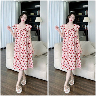Váy Bầu Lanh Hai Dây Nhiều Hình Xinh - Mát [ MIỄN SHIP ]