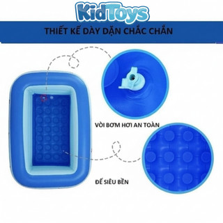 Bể bơi cho bé KidToys 3 tầng đáy 2 lớp chống trượt – phao bơi trong nhà cao cấp