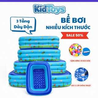 Bể bơi cho bé KidToys 3 tầng đáy 2 lớp chống trượt – phao bơi trong nhà cao cấp