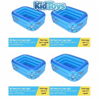 Bể bơi cho bé KidToys 3 tầng đáy 2 lớp chống trượt – phao bơi trong nhà cao cấp