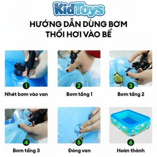 Bể bơi cho bé KidToys 3 tầng đáy 2 lớp chống trượt – phao bơi trong nhà cao cấp