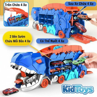 Đồ chơi xe khủng long nuốt ô tô KidToys – biến hình cầu trượt hấp dẫn cho bé