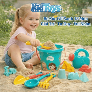 Bộ đồ chơi xúc cát vịt vàng xanh KidToys – đồ chơi đi biển an toàn cho bé