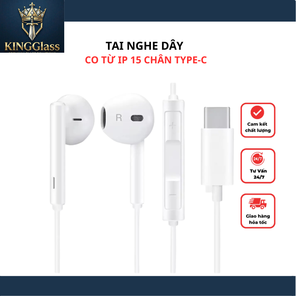 Tai Nghe có dây chân Type C cho  17 16 Pro Max 15 ProMax 15Pro 15Plus 15 có hỗ trợ mic nghe gọi, âm thanh bass siêu chất