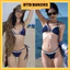 Bikini DRD 2 mảnh cao cấp phối ren viền xanh than