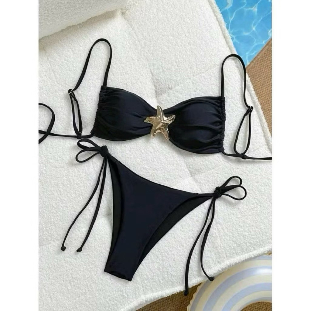 [Hoả Tốc-HCM] Bikini DTD  Đi Biển Set 2 Mảnh Áo Có Mút Sẵn Phối Sao Biển Sịn Xò