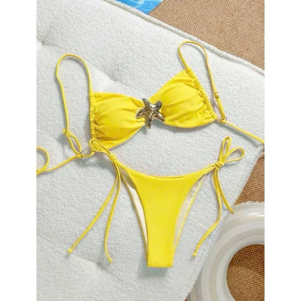 [Hoả Tốc-HCM] Bikini DTD  Đi Biển Set 2 Mảnh Áo Có Mút Sẵn Phối Sao Biển Sịn Xò