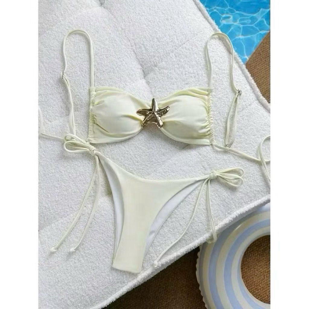 [Hoả Tốc-HCM] Bikini DTD  Đi Biển Set 2 Mảnh Áo Có Mút Sẵn Phối Sao Biển Sịn Xò