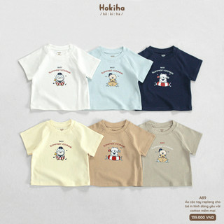 BST "CHỌN 1 LẦN-MẶC CẢ TUẦN" Áo cộc tay raplang, quần kaki cho bé Hokiha vải mềm mại từ 8-17kg A89-NQ01-QQ102-QQ104-QQ42