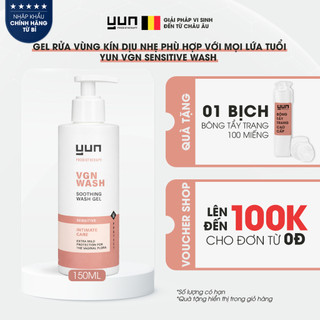 Gel vệ sinh vùng kín êm dịu cho da nhạy cảm phù hợp với mọi đối tượng YUN VGN Sensitive Wash 150ml (VGN-04)