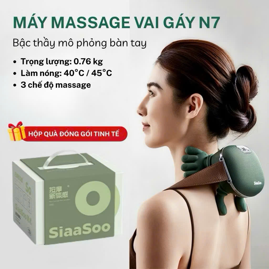 [ Hàng Loại 1 ] Máy Massage Cổ Vai Gáy N7 - Mô Phỏng Bàn Tay Người - Nhiệt Hồng Ngoại 45°C - Giảm Đau Mỏi Tức Thì