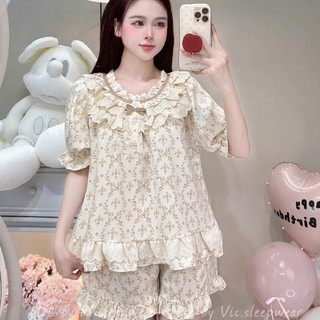 [MẪU HÈ] Đồ Ngủ Nữ JUSOKA Pijama Chất Liệu Đũi Vân Mây, Bộ Đồ Ngủ Nữ Viền Ren Siêu Mềm Mịn Cao Cấp Và Thoải Mái DU27