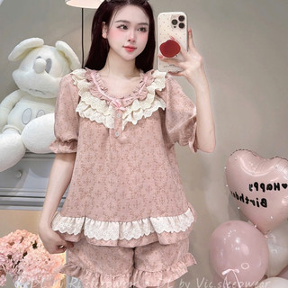 [MẪU HÈ] Đồ Ngủ Nữ JUSOKA Pijama Chất Liệu Đũi Vân Mây, Bộ Đồ Ngủ Nữ Viền Ren Siêu Mềm Mịn Cao Cấp Và Thoải Mái DU27